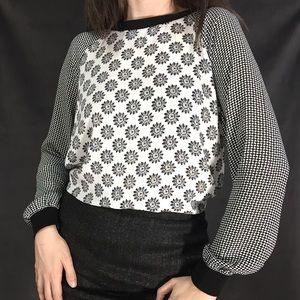 LOFT patterned long sleeve blouse